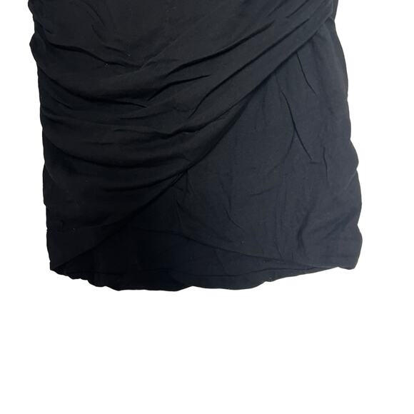James Perse Black Cotton Jersey Ruched Tube Mini Skirt Size Large - Picture 3 of 6